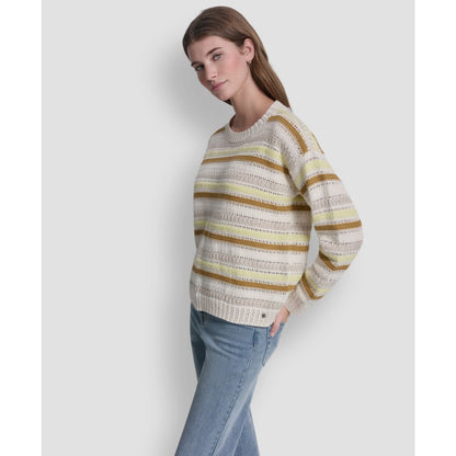 Dkny Jeans Petite Striped Crewneck Sweater