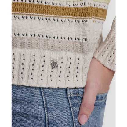 Dkny Jeans Petite Striped Crewneck Sweater