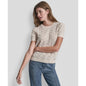 Dkny Jeans Petite Short-Sleeve Lace Pointelle Stitch Sweater