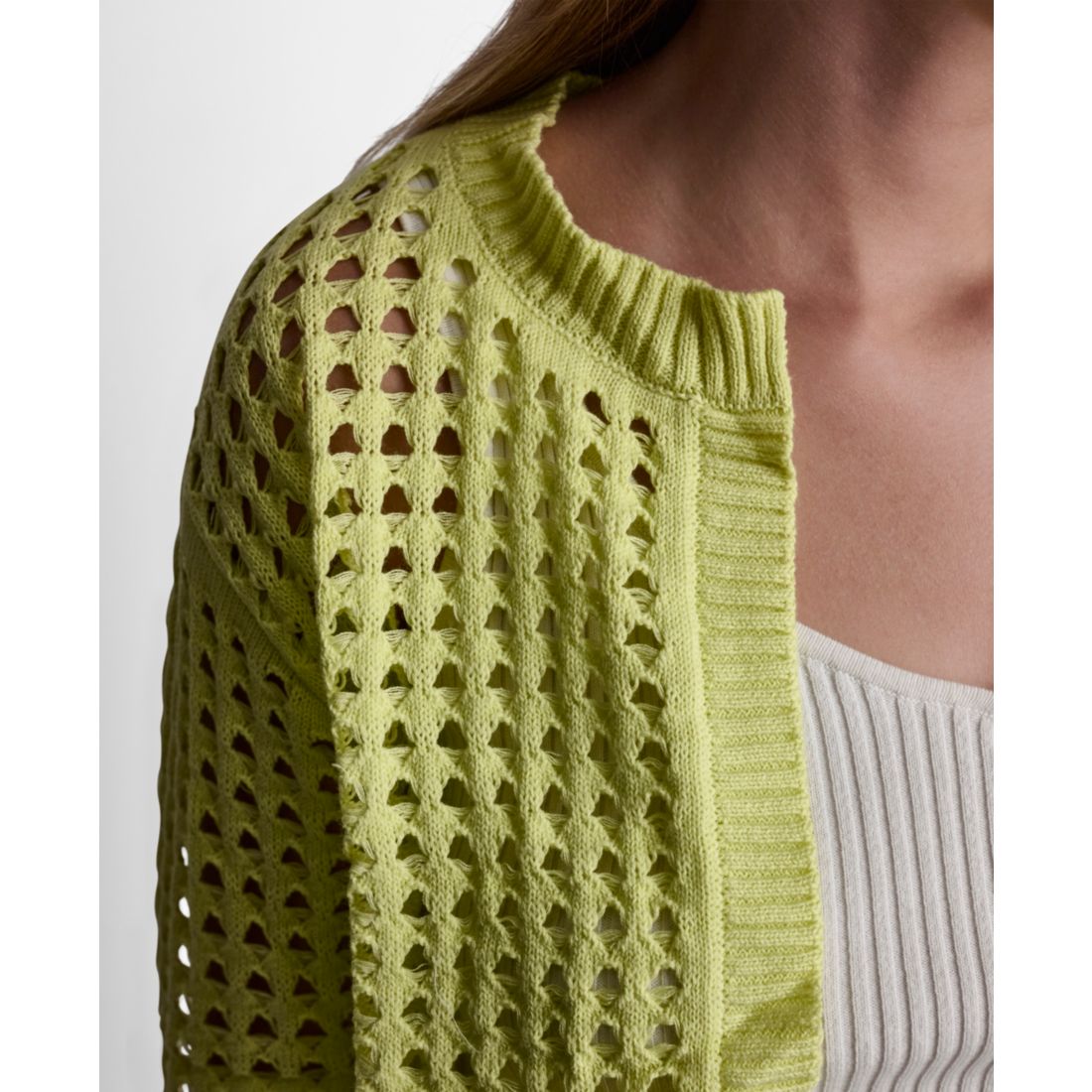 Dkny Jeans Petite Open-Stitch Cardigan