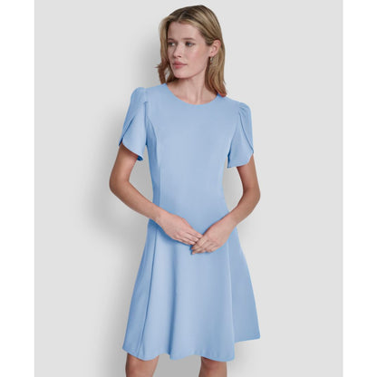 Dkny Women's Tulip Sleeve Fit and Flare Dress