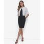 Dkny Women's Cropped Elbow Sleeve Snap Front Shrug
