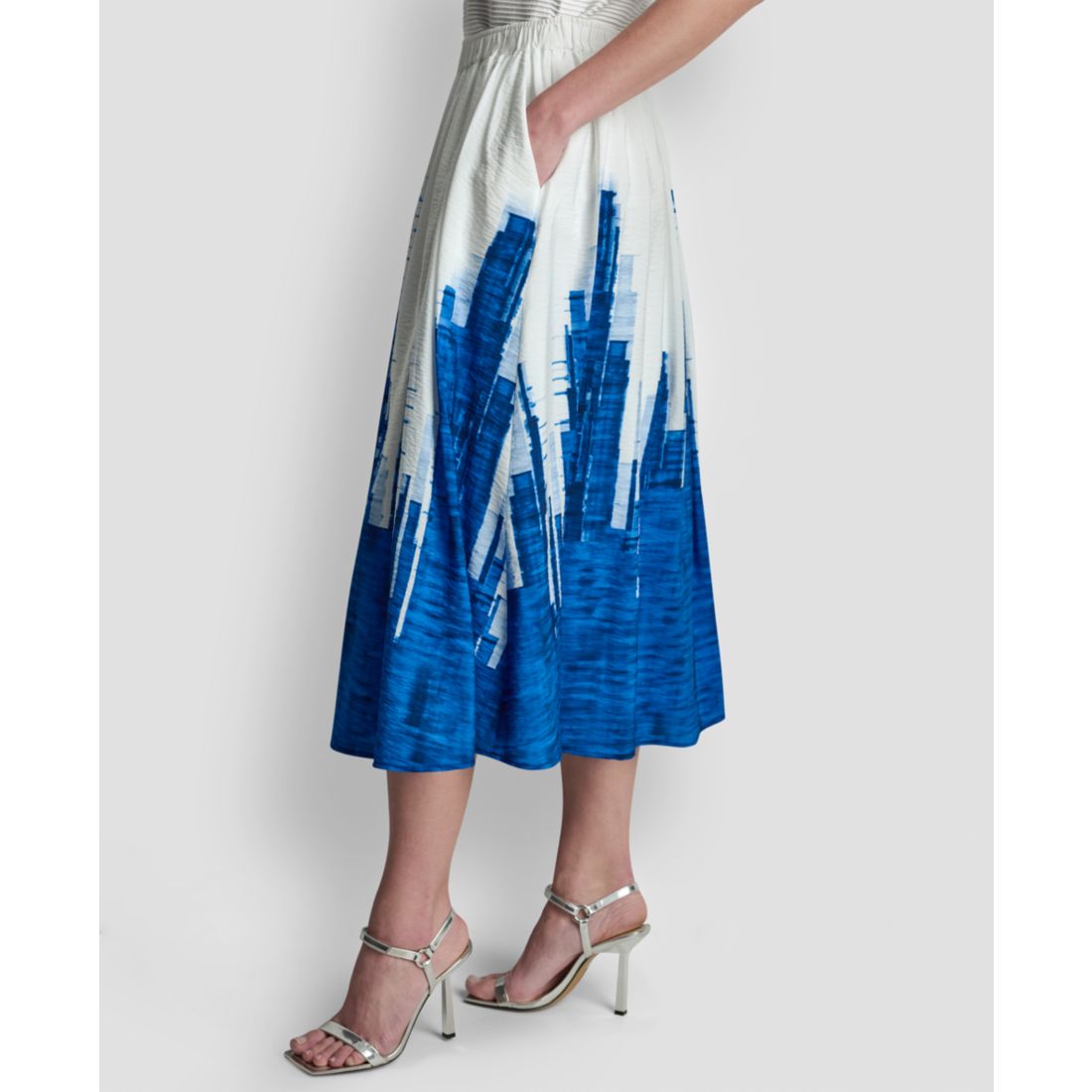 Dkny Women's Printed Abstract Pull-On Midi Skirt