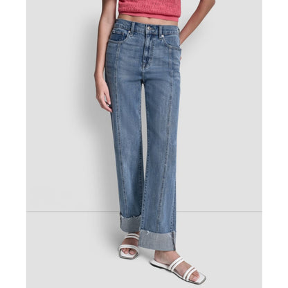Dkny Jeans Women's High-Rise Seamed Classic Straight Leg Jeans