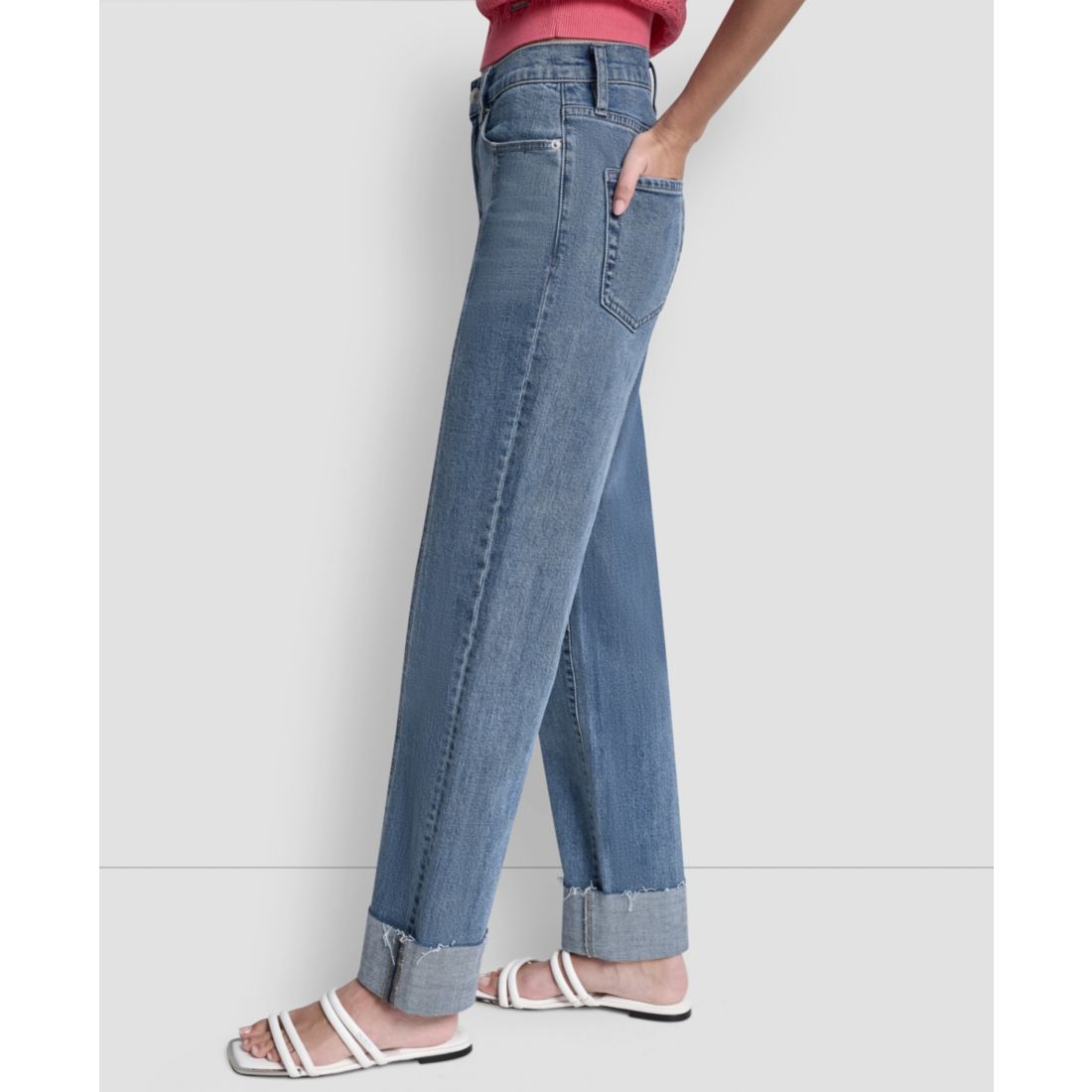 Dkny Jeans Women's High-Rise Seamed Classic Straight Leg Jeans