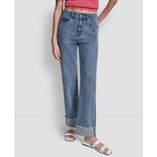 Dkny Jeans Women's High-Rise Seamed Classic Straight Leg Jeans