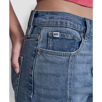 Dkny Jeans Women's High-Rise Seamed Classic Straight Leg Jeans