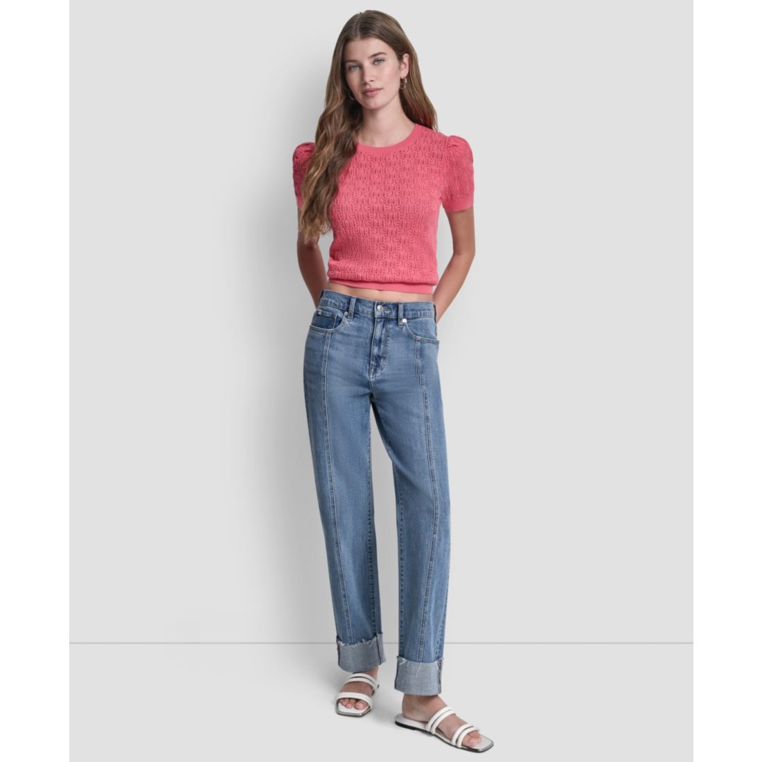 Dkny Jeans Women's High-Rise Seamed Classic Straight Leg Jeans