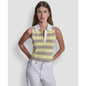 Dkny Jeans Women's Striped Sleeveless Polo Sweater
