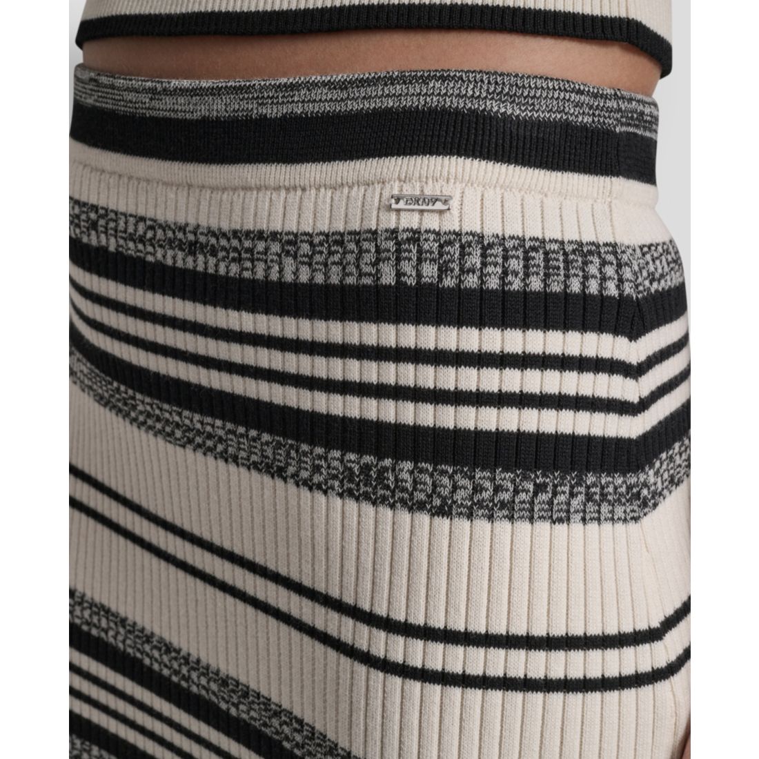Dkny Jeans Women's Ribbed Stripe Pull-On Midi Skirt