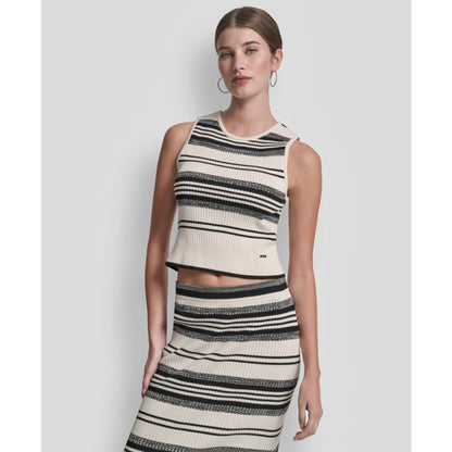 Dkny Jeans Women's Sleeveless Crewneck Rib Sweater