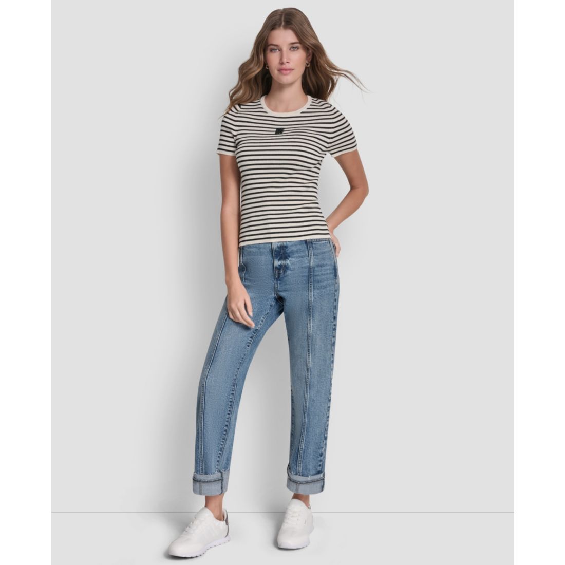 Dkny Jeans Women's Crewneck Striped Top