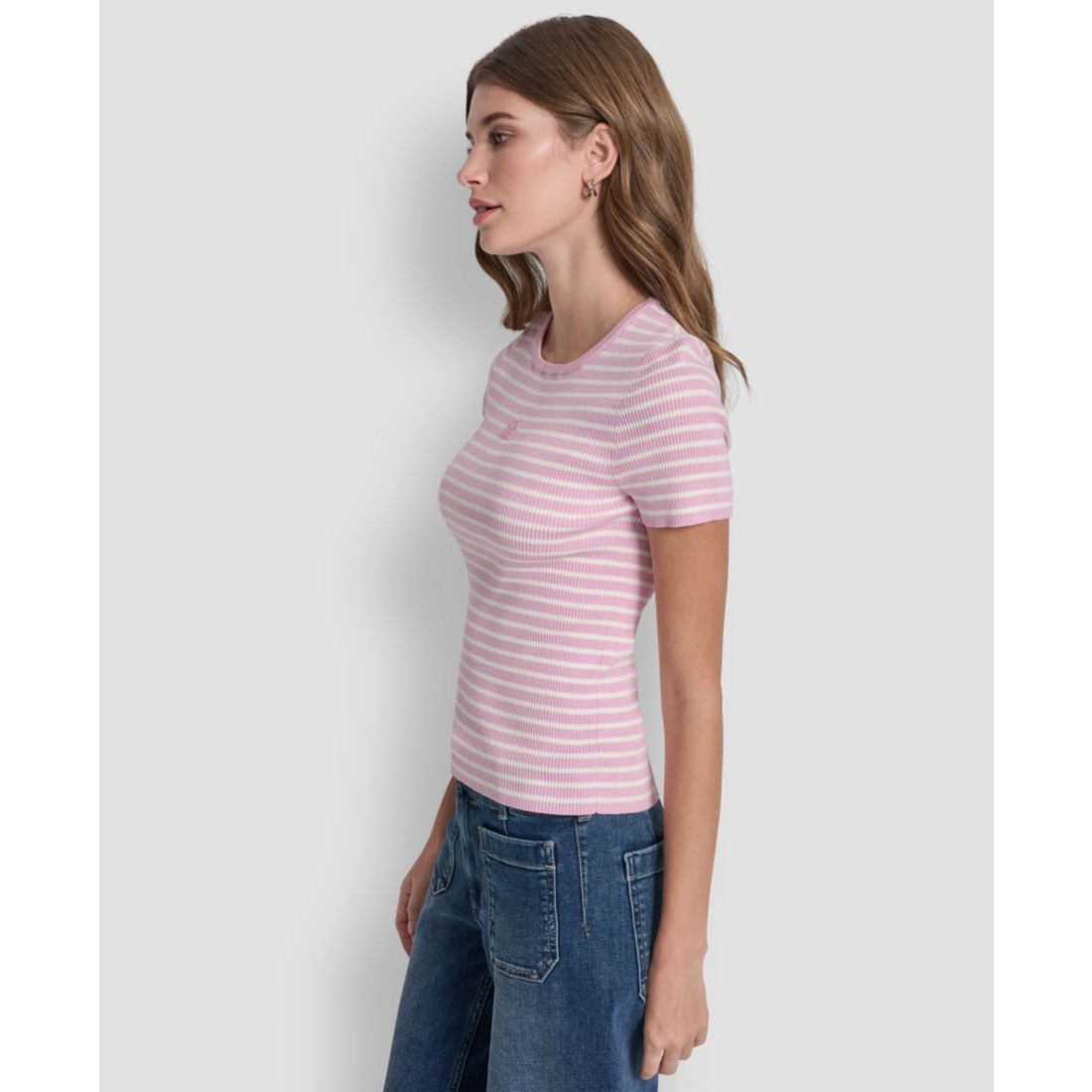 Dkny Jeans Women's Crewneck Striped Top