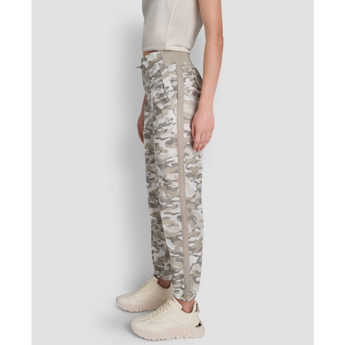 Dkny Sport Women's High Rise Bungee Waist Seamed Joggers