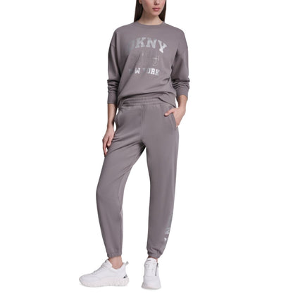 Dkny Sport Women's 1989 Rhinestone Logo High-Rise Relaxed Joggers