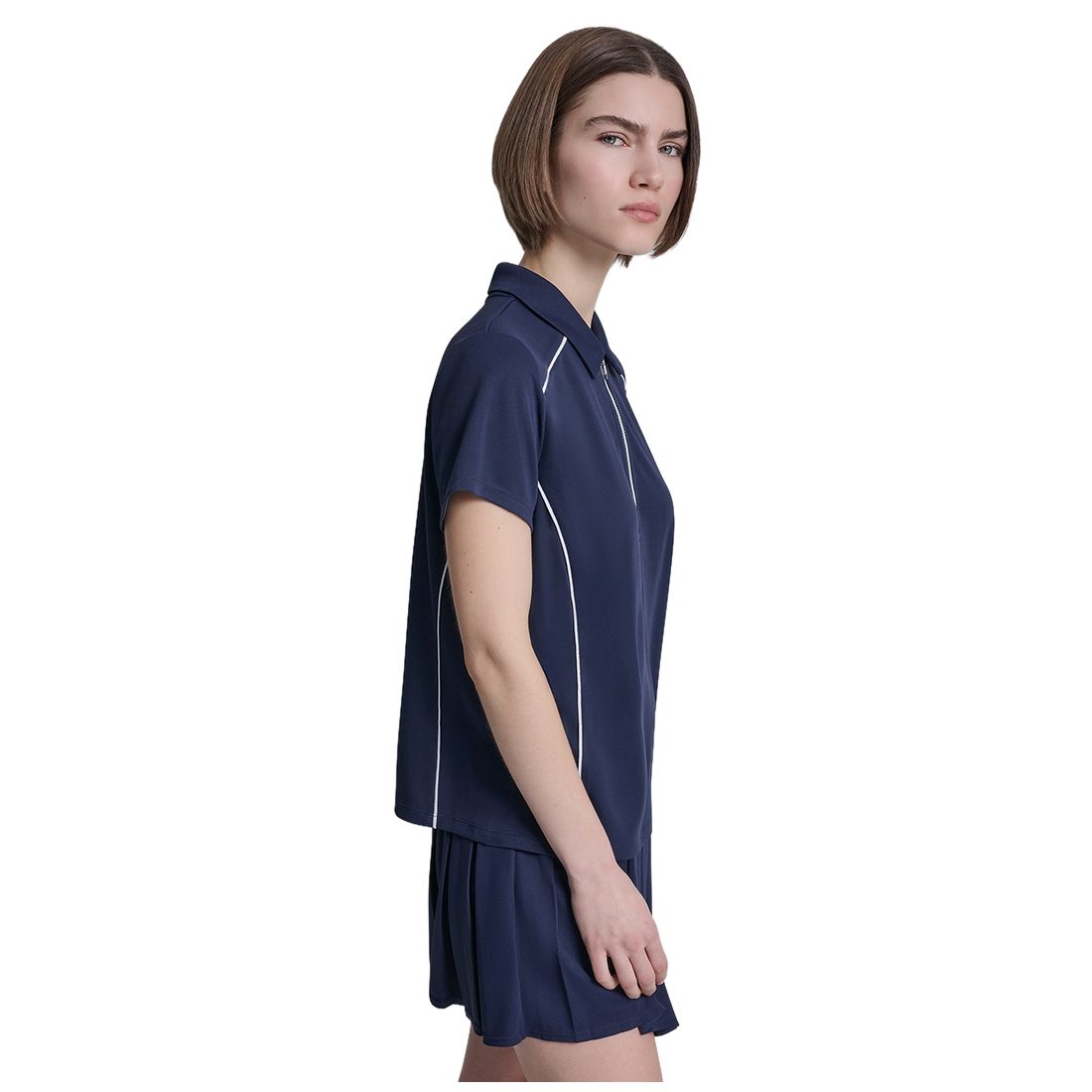 Dkny Sport Women's Court Pique Collared Neck Polo T-Shirt