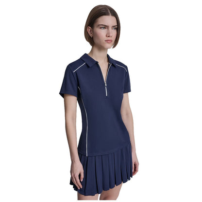 Dkny Sport Women's Court Pique Collared Neck Polo T-Shirt