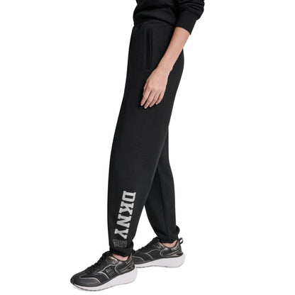 Dkny Sport Women's 1989 Rhinestone Logo High-Rise Relaxed Joggers