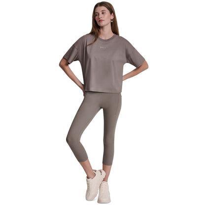 Dkny Sport Women's Metallic Bubble Logo Drop Shoulder Pull-On T-Shirt