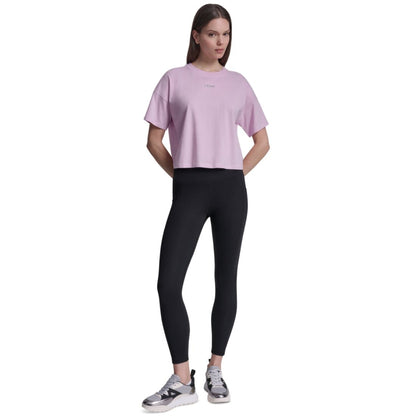 Dkny Sport Women's Metallic Bubble Logo Drop Shoulder Pull-On T-Shirt