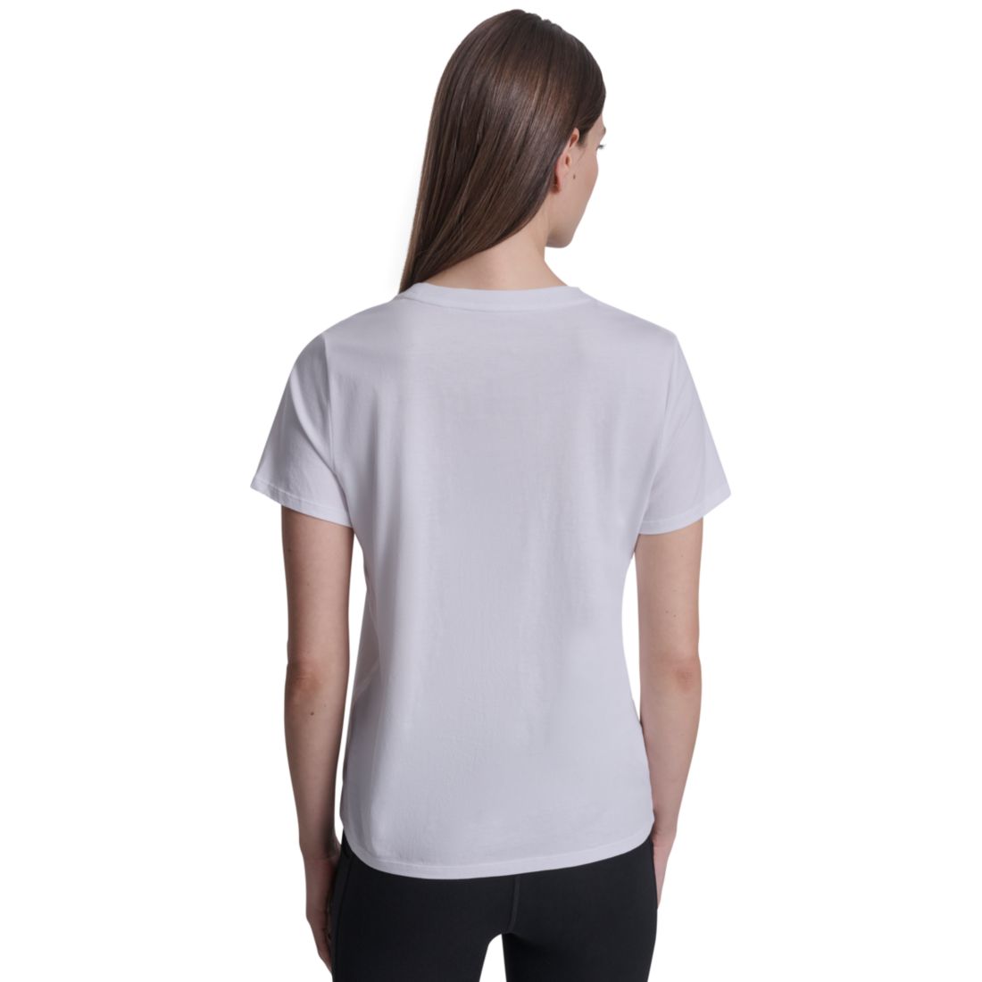 Dkny Sport Women's Rhinestone Varsity Logo Relaxed Fit Pull-On T-Shirt