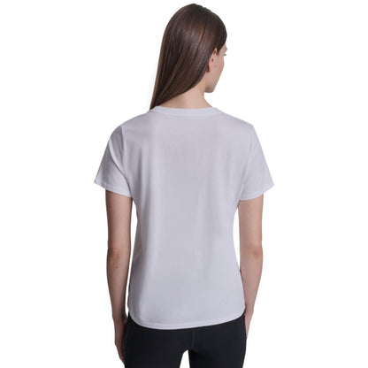Dkny Sport Women's Rhinestone Varsity Logo Relaxed Fit Pull-On T-Shirt