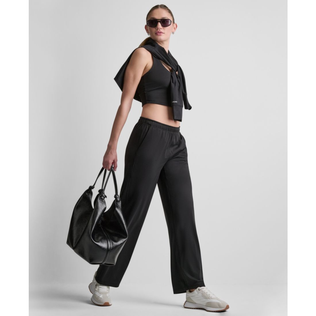 Dkny Sport Women's Balance Compression Mid-Rise Straight Leg Pants