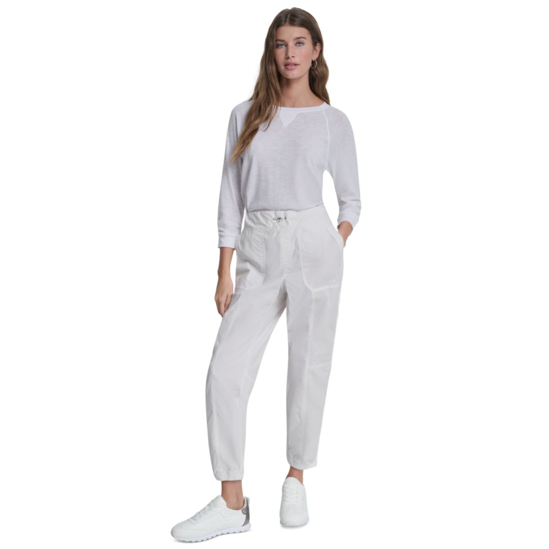 Dkny Sport Women's High Rise Bungee Waist Seamed Joggers
