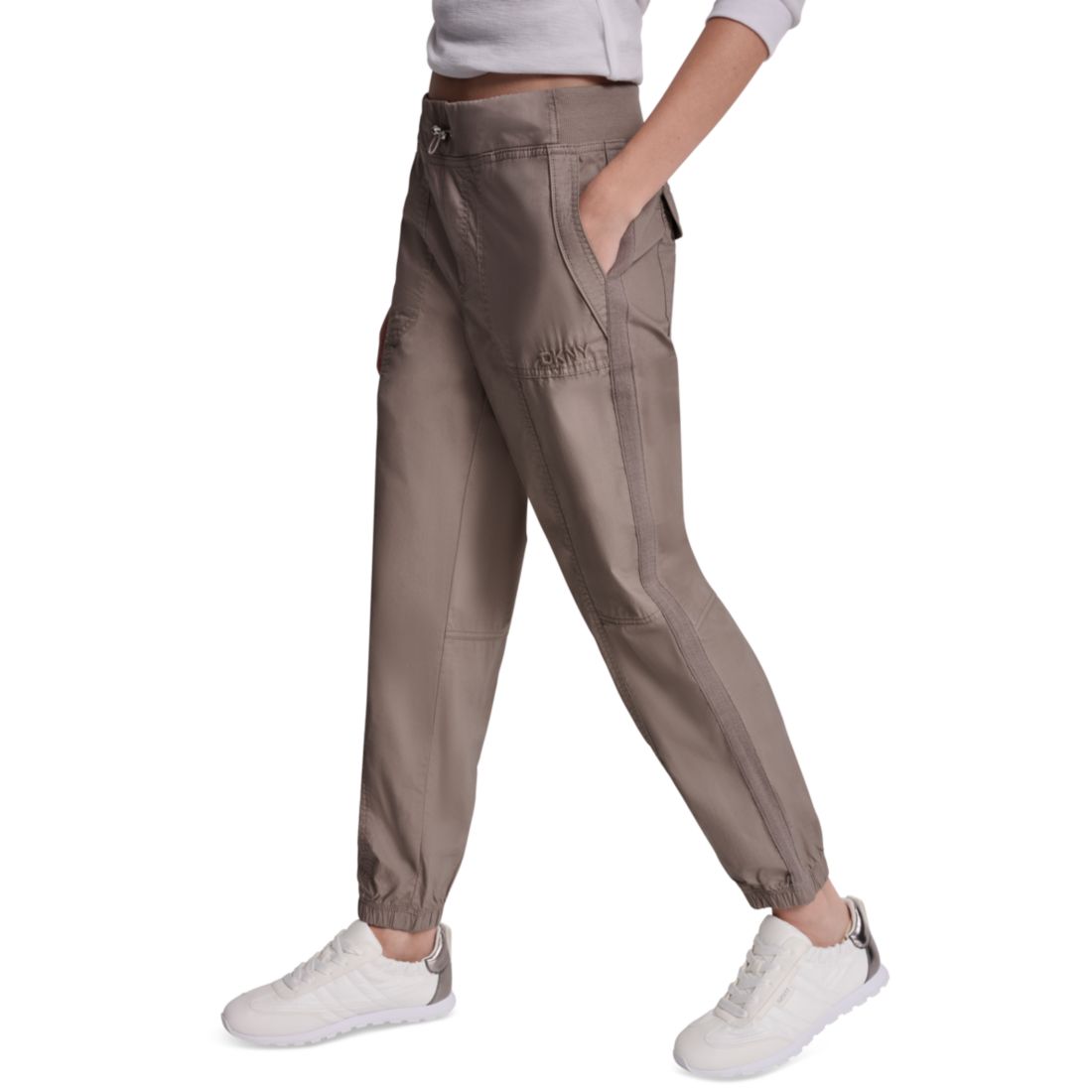 Dkny Sport Women's High Rise Bungee Waist Seamed Joggers