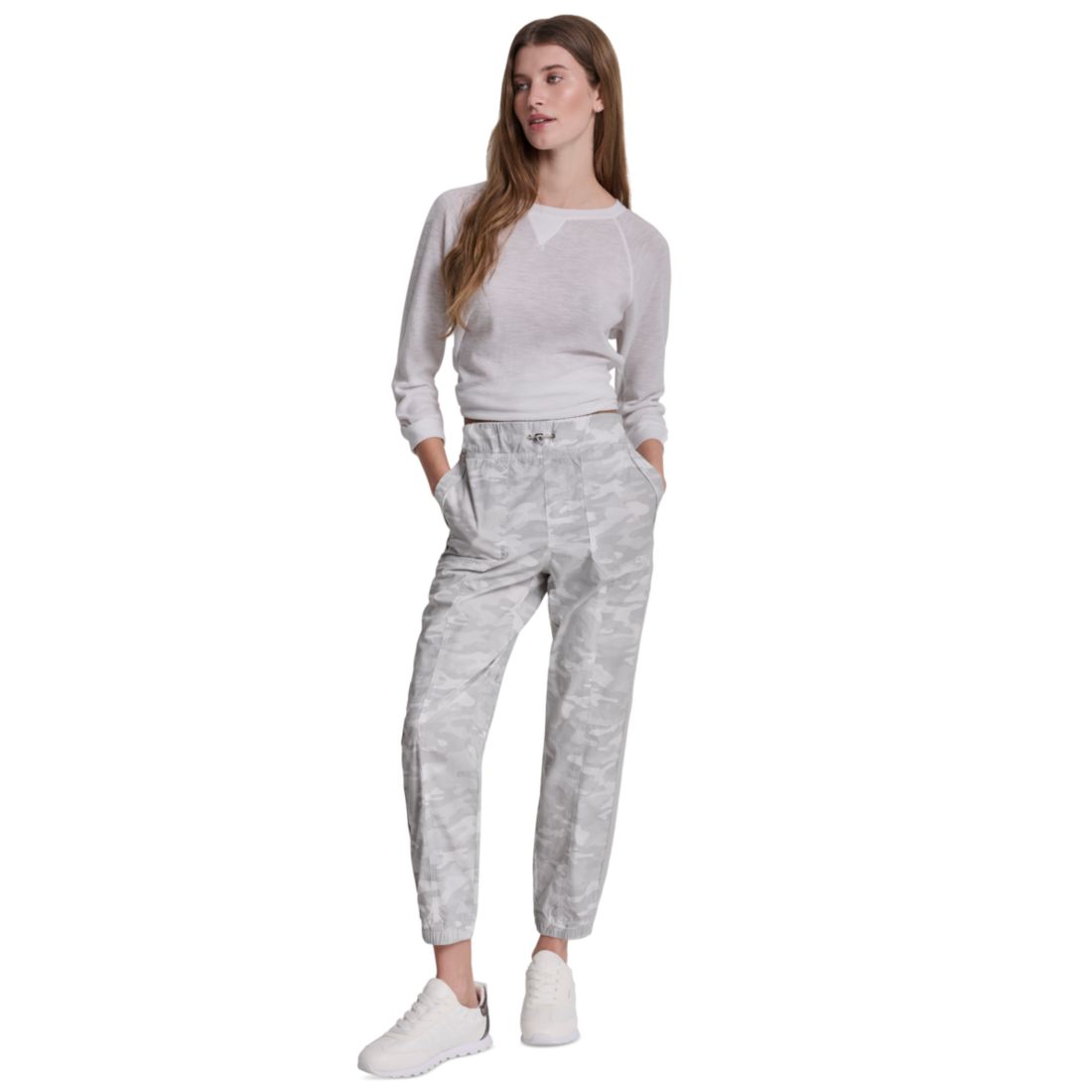 Dkny Sport Women's High Rise Bungee Waist Seamed Joggers