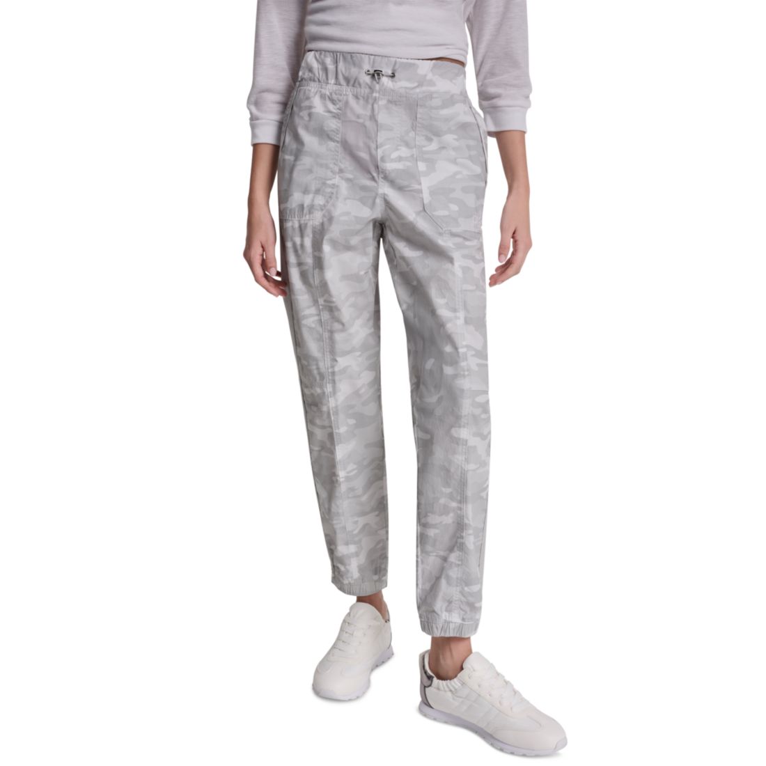 Dkny Sport Women's High Rise Bungee Waist Seamed Joggers