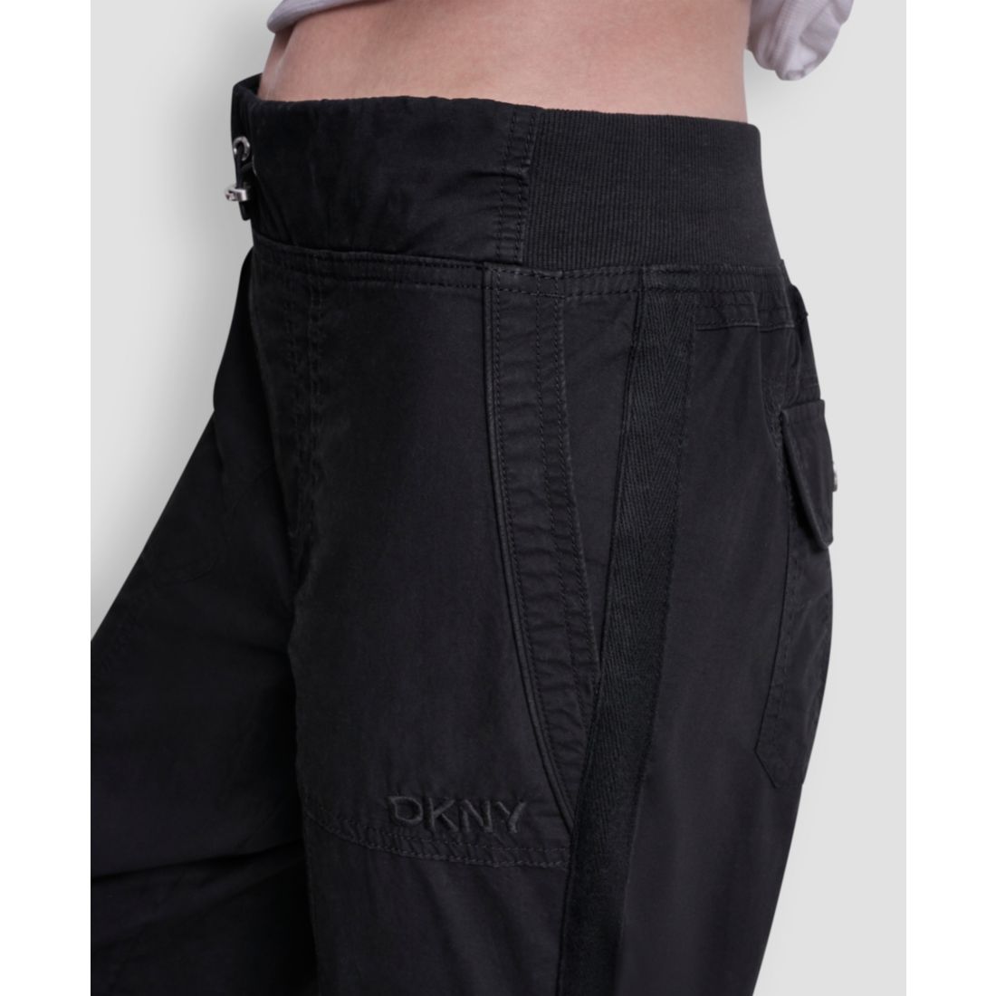 Dkny Sport Women's High Rise Bungee Waist Seamed Joggers