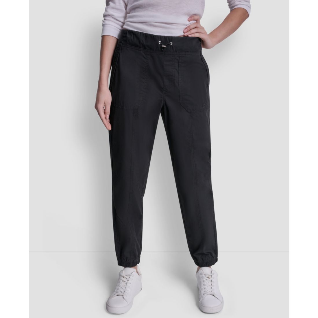 Dkny Sport Women's High Rise Bungee Waist Seamed Joggers