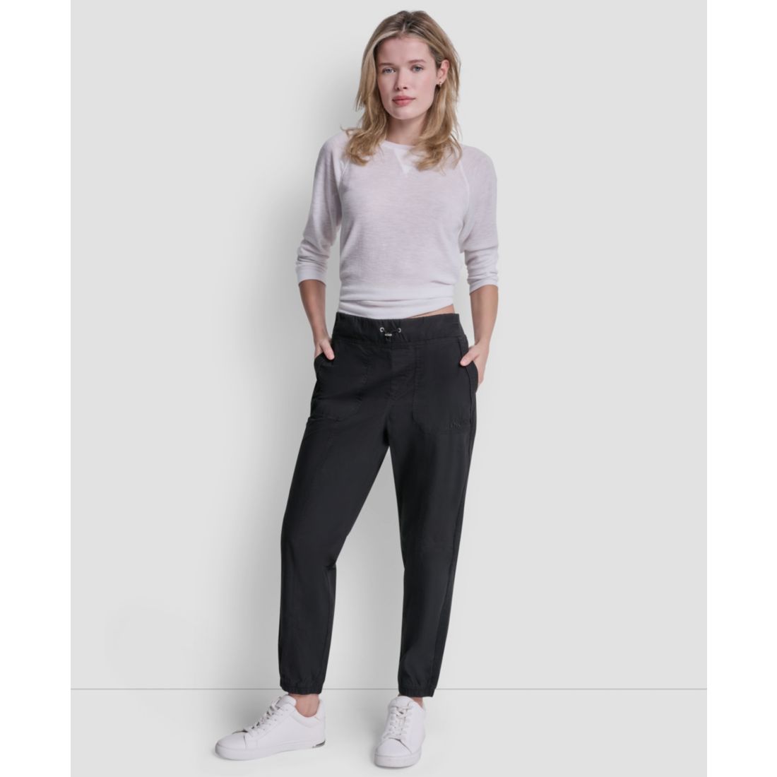 Dkny Sport Women's High Rise Bungee Waist Seamed Joggers