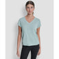 Dkny Sport Women's Ruched Side Seams V-Neck Tech T-Shirt