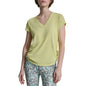 Dkny Sport Women's Ruched Side Seams V-Neck Tech T-Shirt