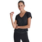 Dkny Sport Women's Ruched Side Seams V-Neck Tech T-Shirt