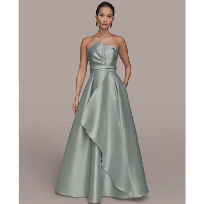 Donna Karan New York Women's Strapless Asymmetrical Ball Gown