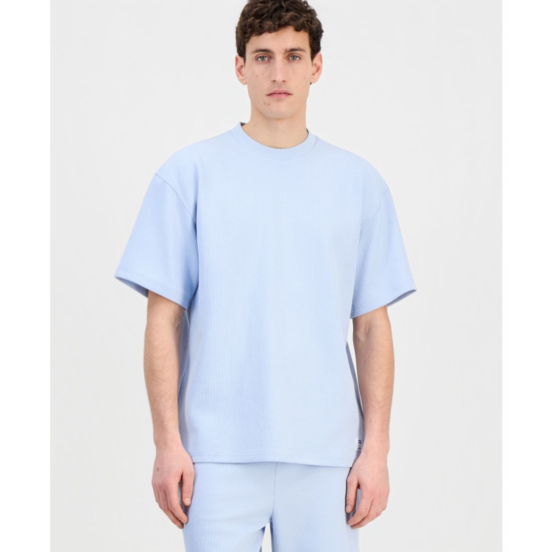 Hugo Boss Men's Waffled Jersey Solid-Color Crewneck T-Shirt