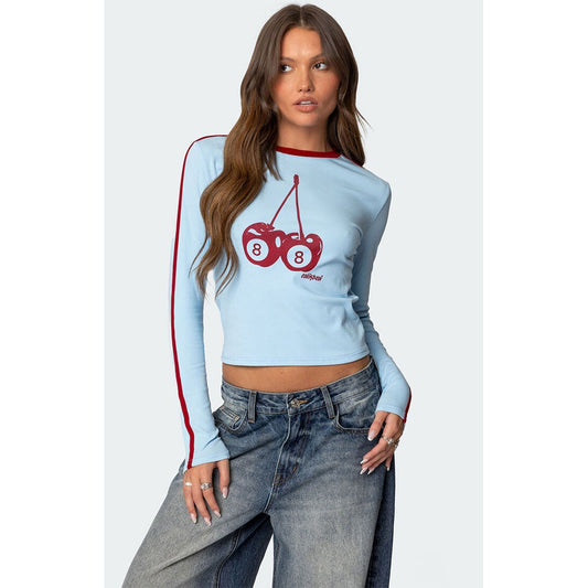 Edikted Women's Cherry 8 Long Sleeve T-Shirt