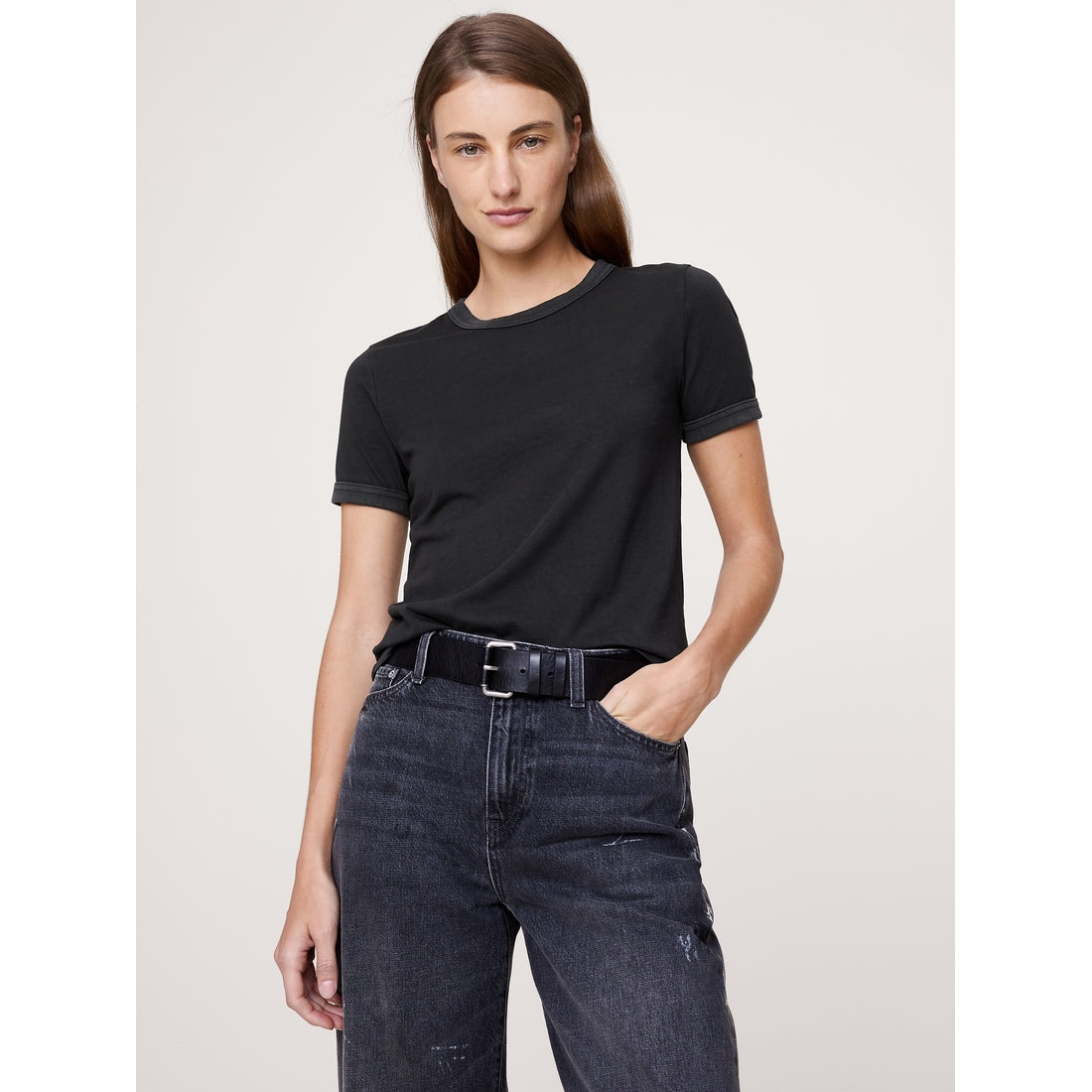 Women's Slim Vintage Cotton Crew-Neck T-Shirt