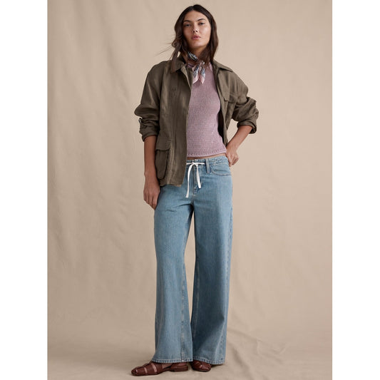 Women's Mid-Rise Wide-Leg Drawstring Jean