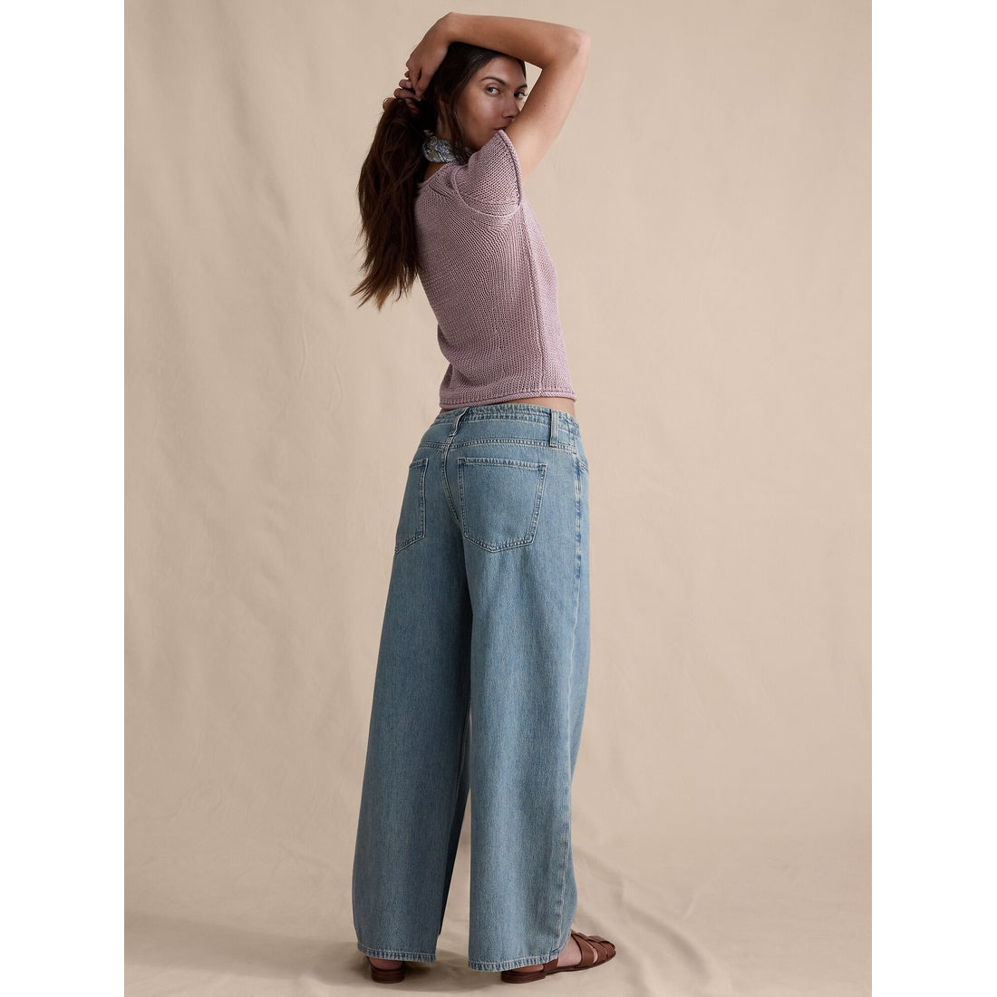 Women's Mid-Rise Wide-Leg Drawstring Jean