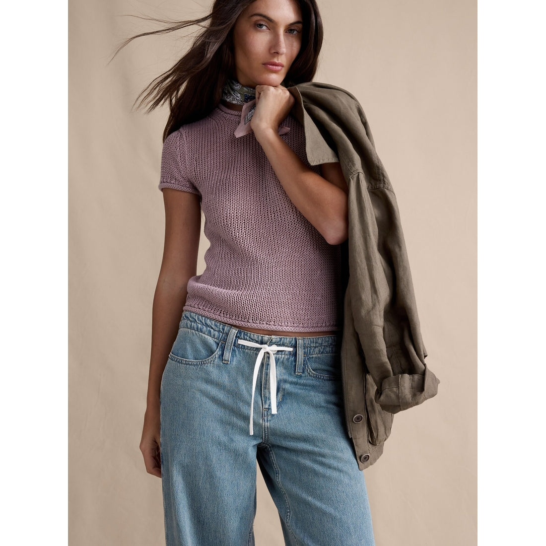 Women's Mid-Rise Wide-Leg Drawstring Jean