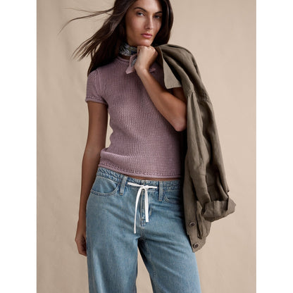 Women's Mid-Rise Wide-Leg Drawstring Jean