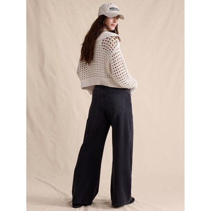 Women's Mid-Rise Wide-Leg Drawstring Jean