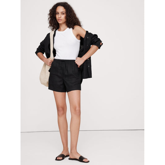 Women's Linen Pull-On 4" Short