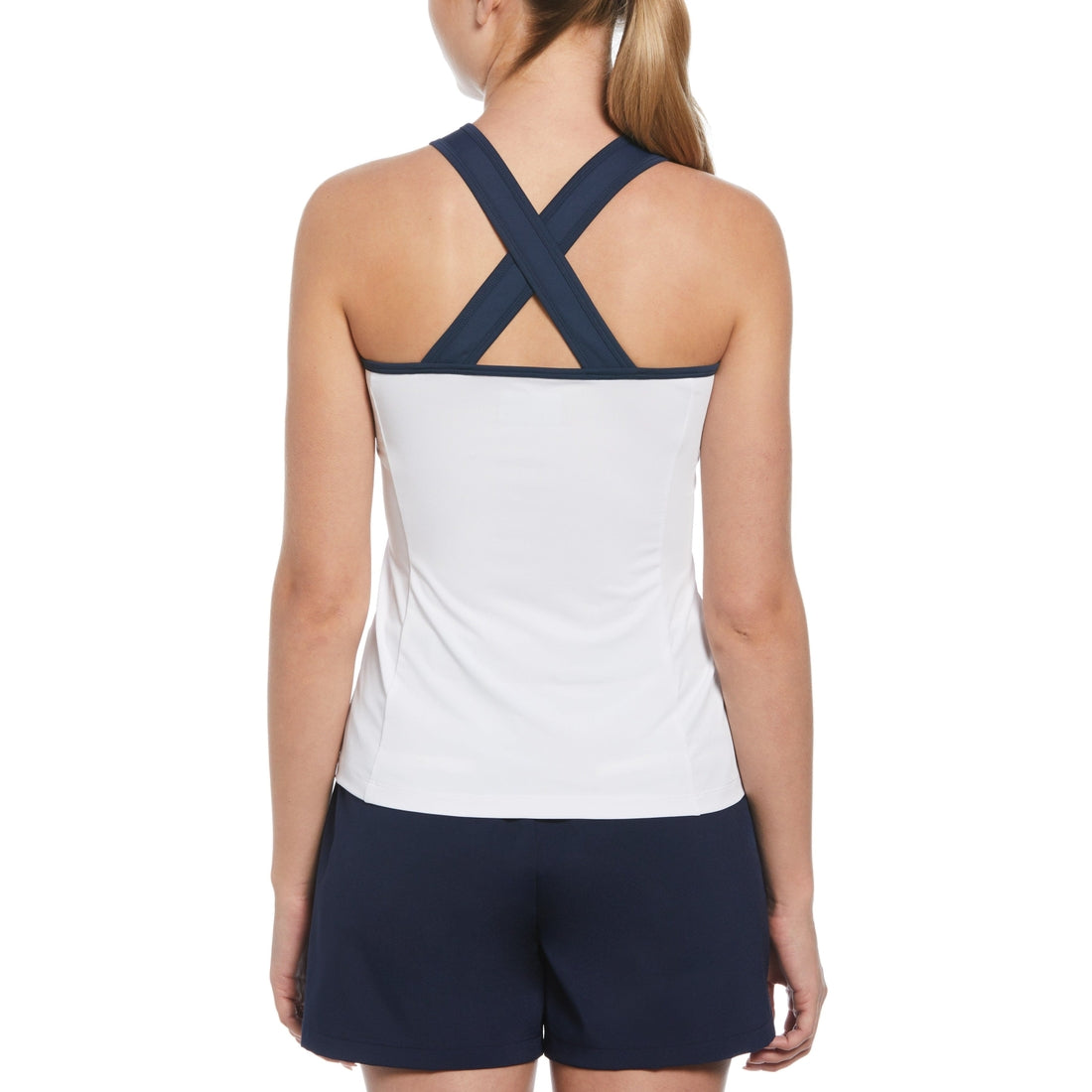 Color Block Quarter Zip Tennis Tank Top