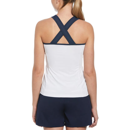 Color Block Quarter Zip Tennis Tank Top