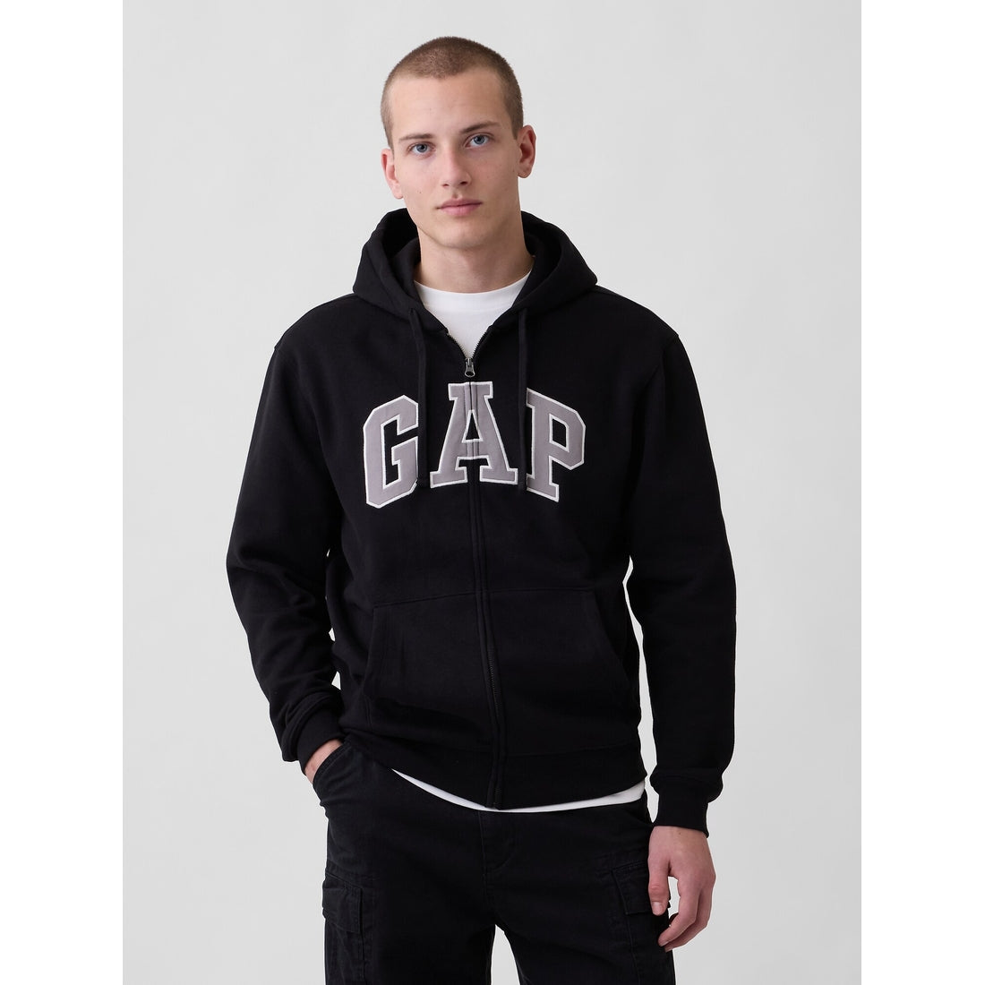 Men's Adult Vintagesoft Arch Logo Zip Hoodie